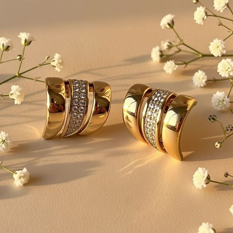 Curve Crystal Earrings