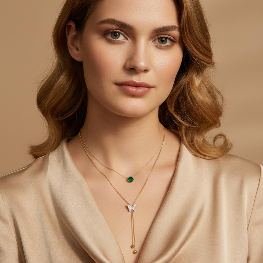 BUTTERFLY LARIAT NECKLACE