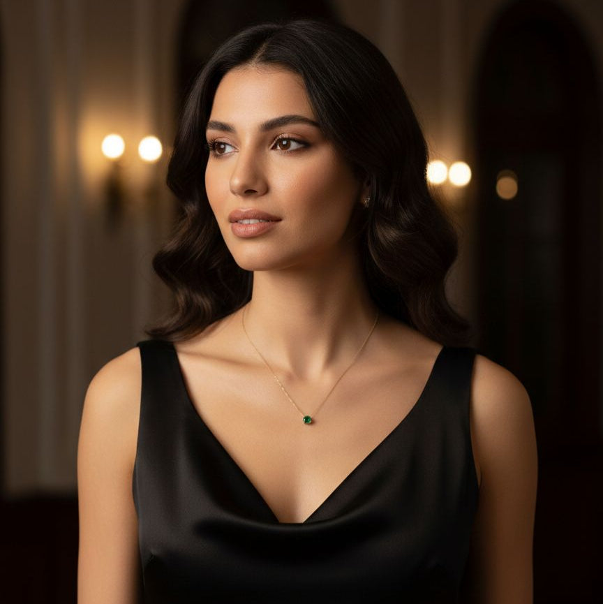 EMERALD SOLITAIRE NECKLACE