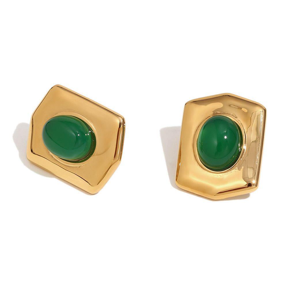 Emerald Geometric Studs
