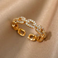 Celeste Pavé Link Gold Ring