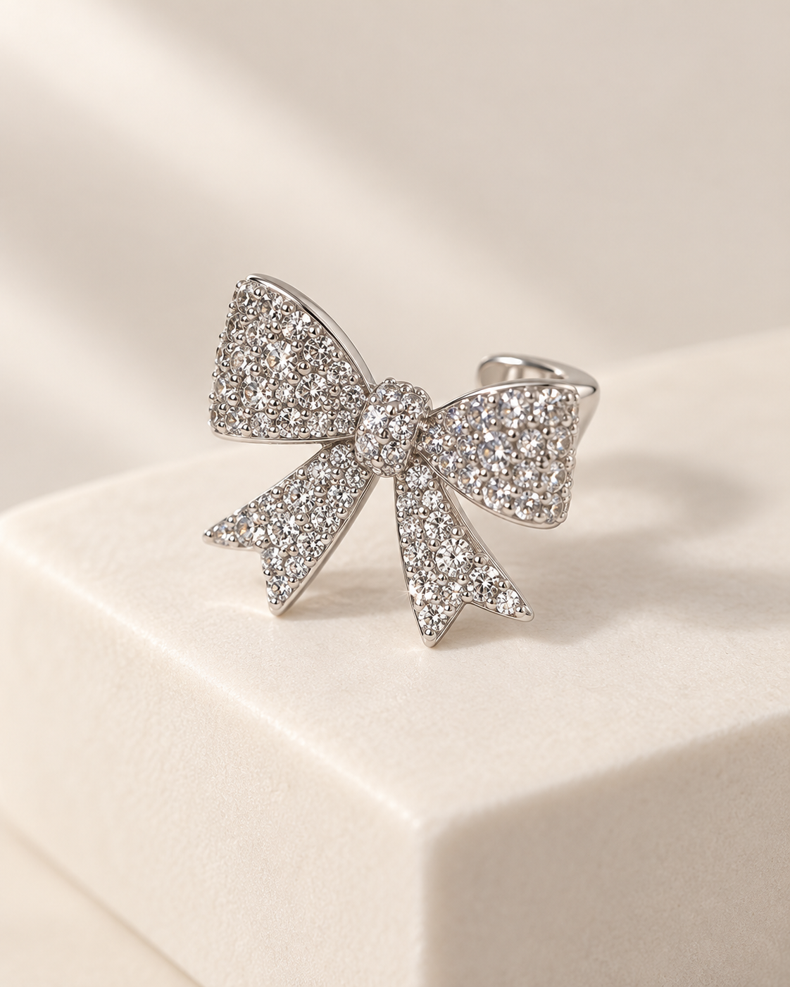 Bow Ear Cuffs — Silver